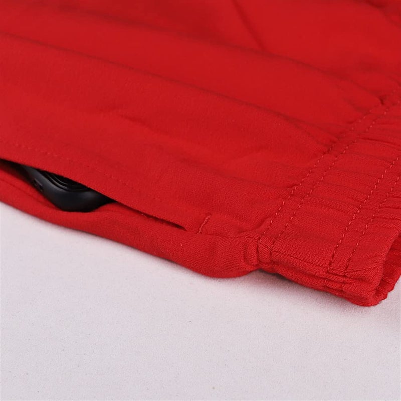 JEEING GEAR Men's Bodybuilding Workout Gym Shorts 5" Inseam Sports Cotton with Pocket Red Color Size M - Image 4
